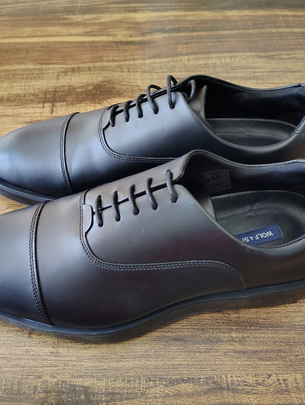 Wolf & Shepherd Oxford Closer Men’s 9.5 Black Leather Made in Portugal 9.5 - Picture 8 of 8